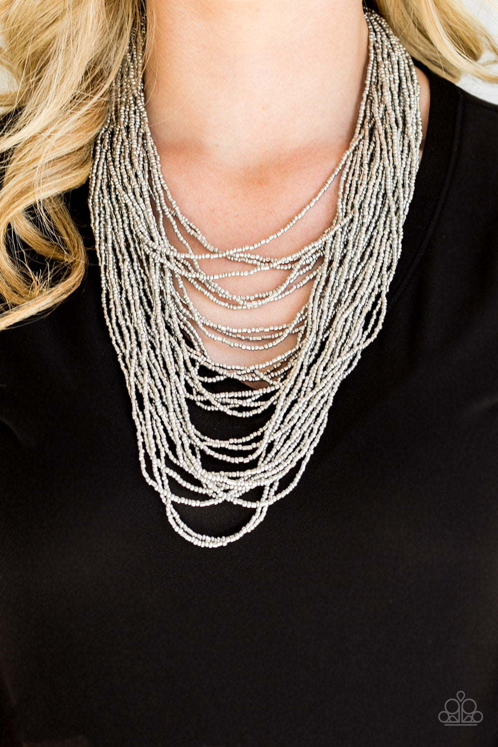 Open Door Jewelry - Dauntless Dazzle - Silver Necklace - Paparazzi Accessories
