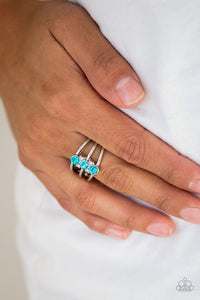 Open Door Jewelry - Triple Crown Winner - Blue Ring - Paparazzi Accessories