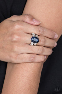 Open Door Jewelry - Shine Bright Like A Diamond - Blue Ring - Paparazzi Accessories