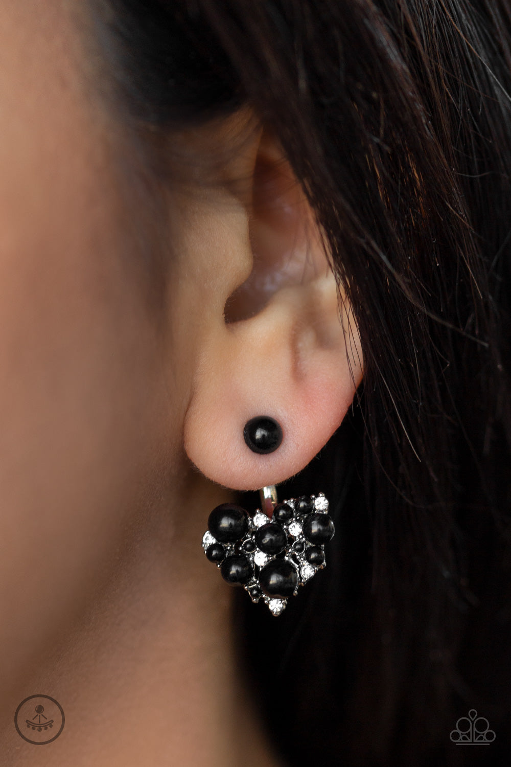 Open Door Jewelry - Star-Studded Success - Black Post Earrings - Paparazzi Accessories