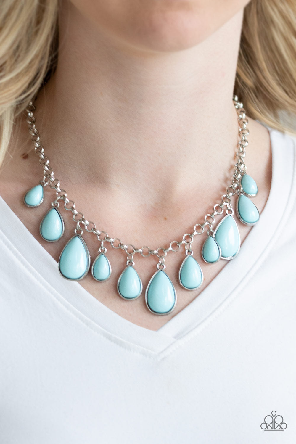 Open Door Jewelry - Jaw-Dropping Diva - Blue Necklace - Paparazzi Accessories