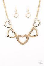 Load image into Gallery viewer, five-dollar-jewelry-hearty-hearts-gold-necklace-paparazzi-accessories
