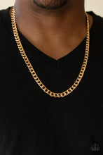 Load image into Gallery viewer, Open Door Jewelry - The Game CHAIN-ger - Gold Mens Necklace - Paparazzi Accessories
