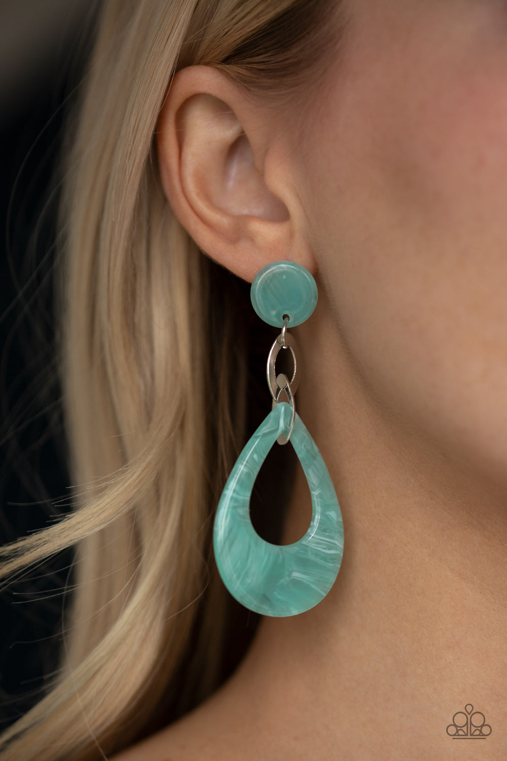 Open Door Jewelry - Beach Oasis - Blue Post Earrings - Paparazzi Accessories