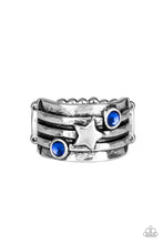 Load image into Gallery viewer, five-dollar-jewelry-stars-and-stripes-blue-ring-paparazzi-accessories
