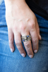 Open Door Jewelry - Stars and Stripes - Blue Ring - Paparazzi Accessories