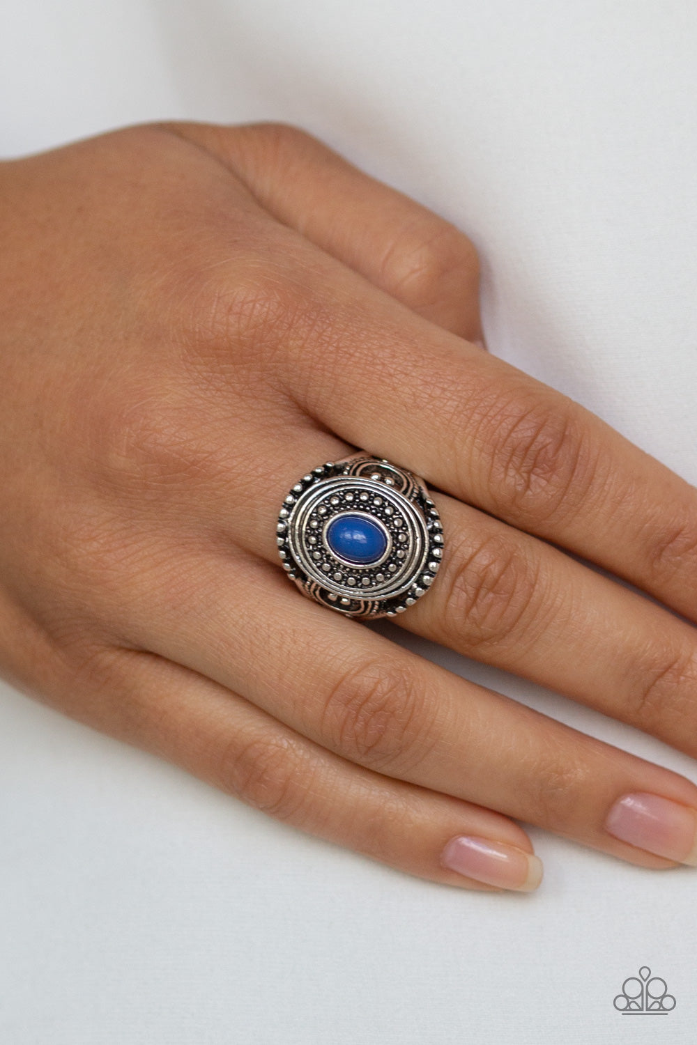 Open Door Jewelry - Oasis Moon - Blue Ring - Paparazzi Accessories