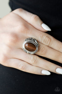 Open Door Jewelry - Deep Freeze - Brown Ring - Paparazzi Accessories