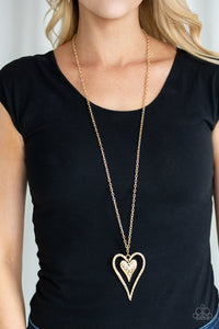 Open Door Jewelry - Hardened Hearts - Gold Necklace - Paparazzi Accessories