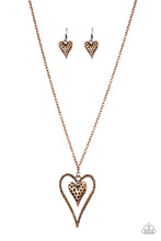 Load image into Gallery viewer, five-dollar-jewelry-hardened-hearts-copper-necklace-paparazzi-accessories
