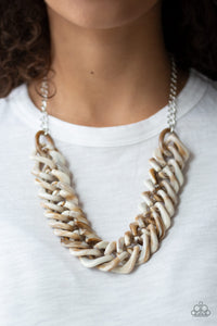 Open Door Jewelry - Comin In HAUTE - Brown Necklace - Paparazzi Accessories