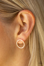 Load image into Gallery viewer, Open Door Jewelry - 5th Ave Angel - Rose Gold Post Earrings - Paparazzi Accessories
