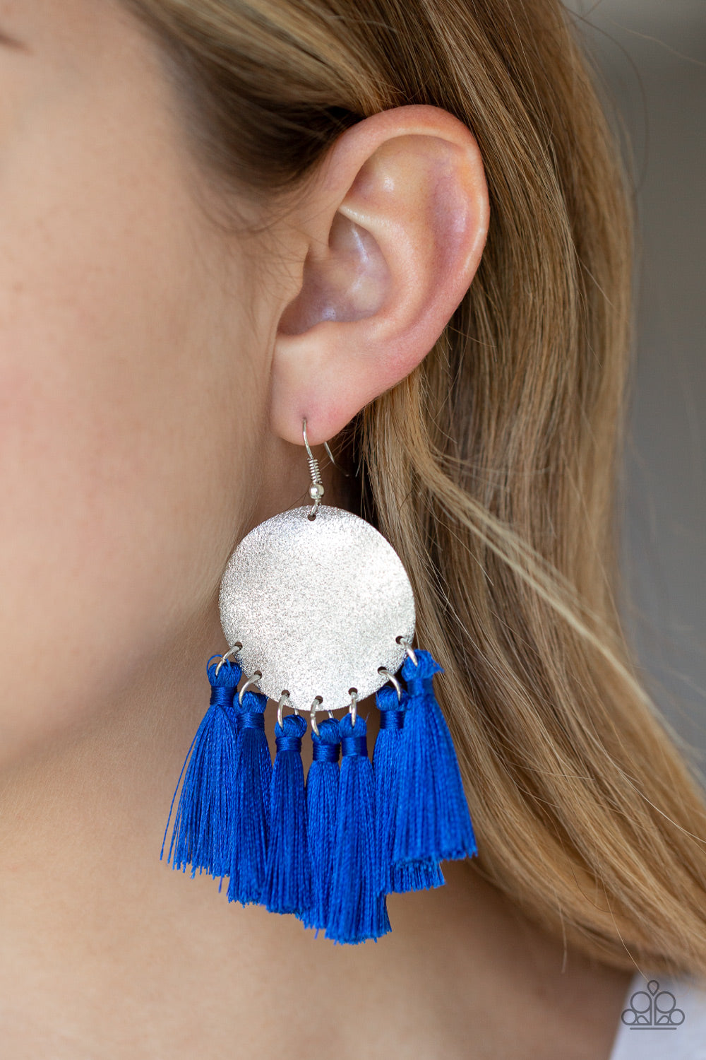 Open Door Jewelry - Tassel Tribute - Blue Earrings - Paparazzi Accessories