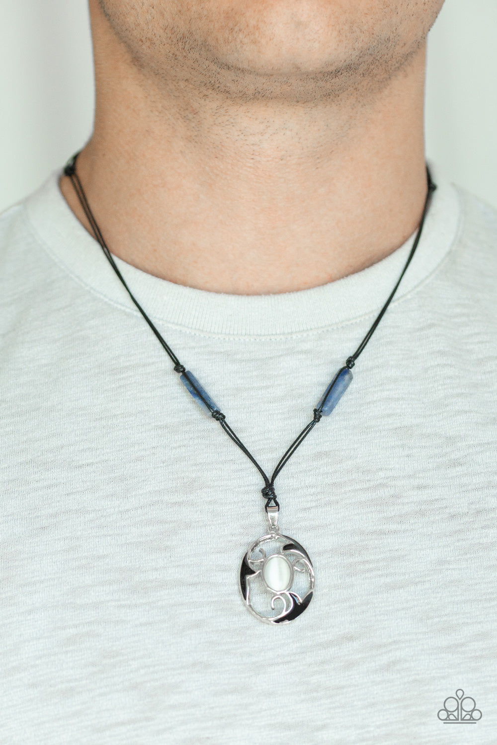 Open Door Jewelry - Tidal Talisman - Blue Necklace - Paparazzi Accessories