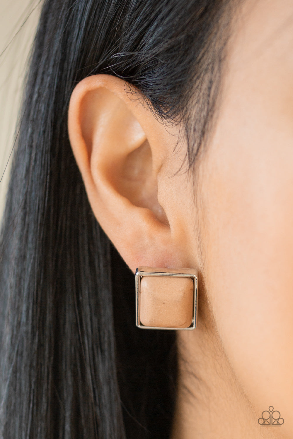 Open Door Jewelry - Eco Elegance - Brown Post Earrings - Paparazzi Accessories