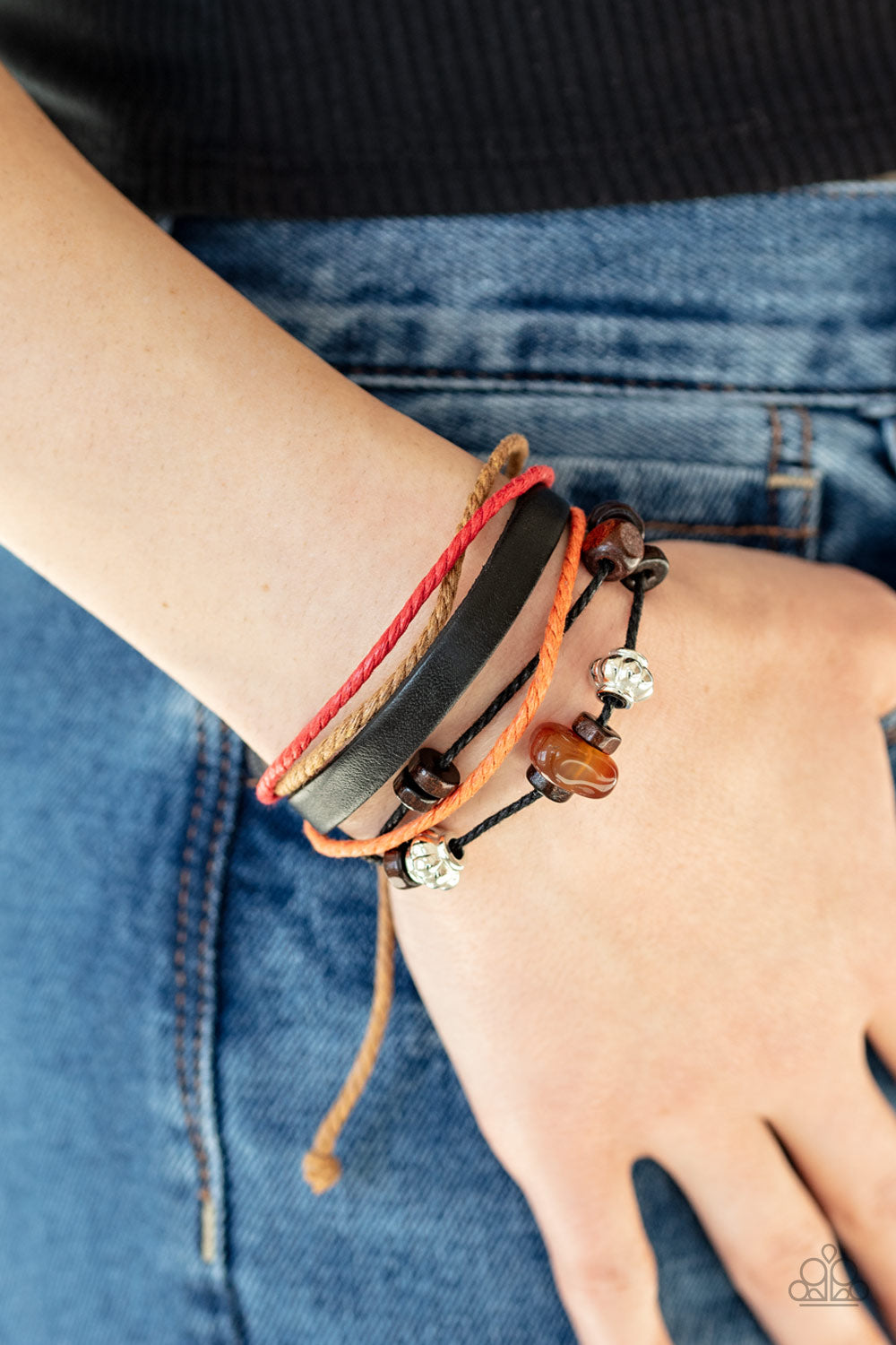 Open Door Jewelry - Breaking Ground - Orange Bracelet - Paparazzi Accessories