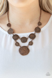 Open Door Jewelry - Metallic Patchwork - Copper Necklace - Paparazzi Accessories