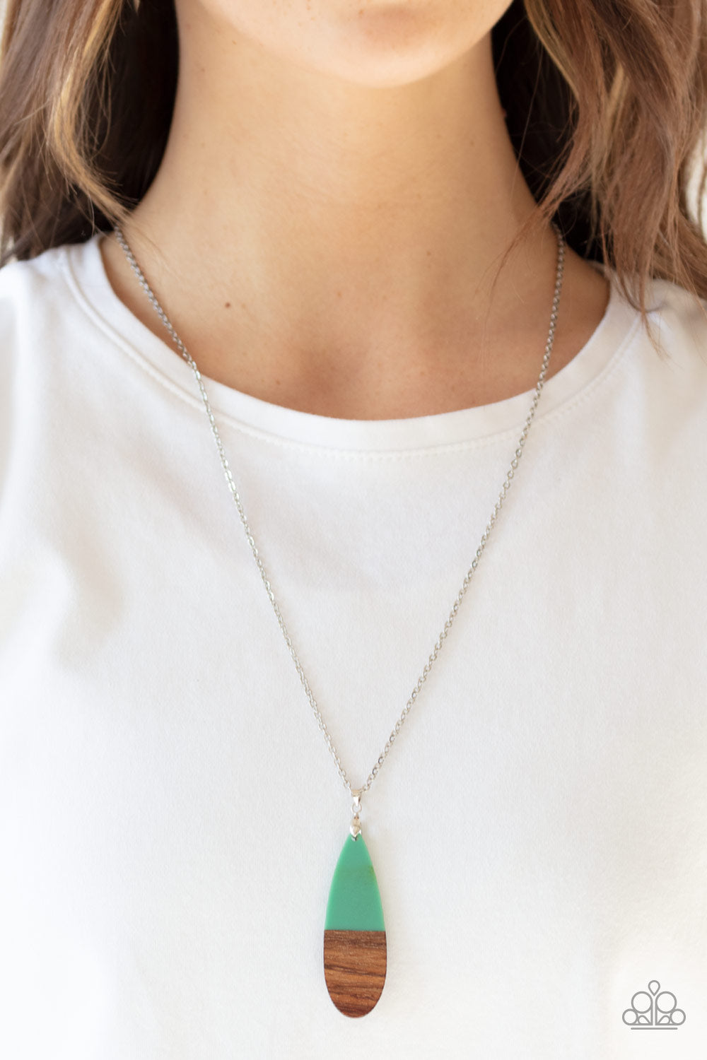 Open Door Jewelry - Going Overboard - Green Necklace - Paparazzi Accessories