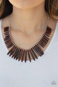 Open Door Jewelry - Out of My Element - Brown Necklace - Paparazzi Accessories