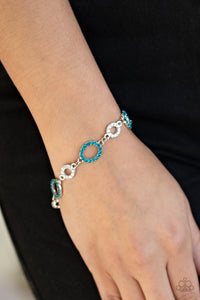 Open Door Jewelry - Bubbly Bedazzle - Blue Bracelet - Paparazzi Accessories