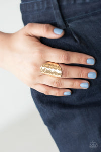 Open Door Jewelry - Retro Ripple - Gold Ring - Paparazzi Accessories