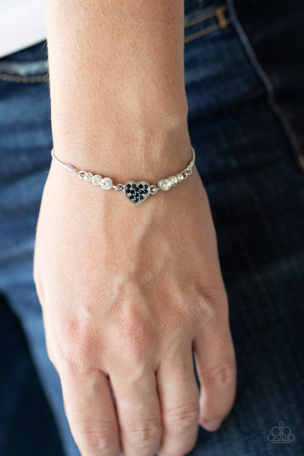 Open Door Jewelry - Big-Hearted Beam - Blue Bracelet - Paparazzi Accessories