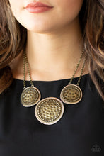 Load image into Gallery viewer, Open Door Jewelry - Gladiator Glam - Brass Necklace - Paparazzi Accessories
