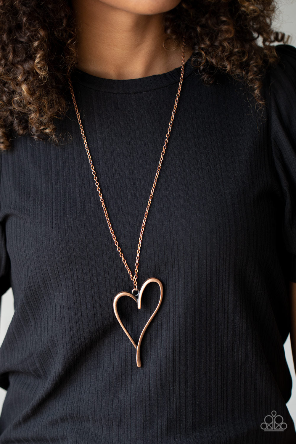 Open Door Jewelry - HEARTS So Good - Copper Necklace - Paparazzi Accessories