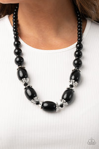 Open Door Jewelry - After Party Posh - Black Necklace - Paparazzi Accessories