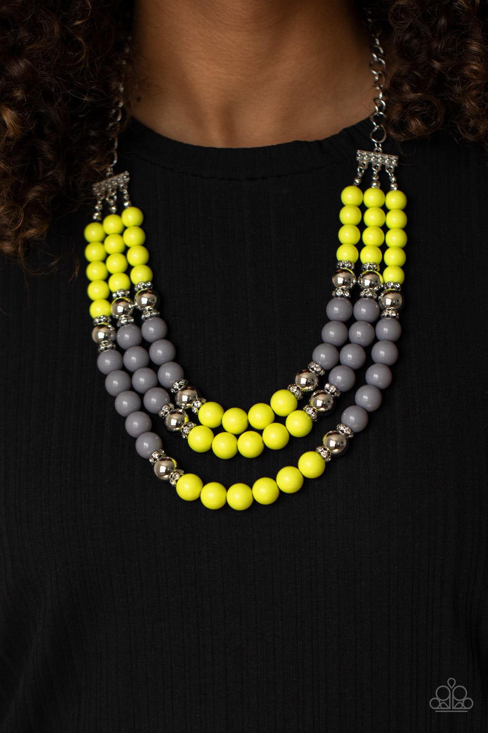Open Door Jewelry - BEAD Your Own Drum - Yellow Necklace - Paparazzi Accessories