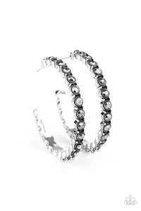 five-dollar-jewelry-rhinestone-studded-sass-silver-earrings-paparazzi-accessories