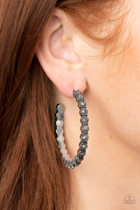Open Door Jewelry - Rhinestone Studded Sass - Silver Earrings - Paparazzi Accessories