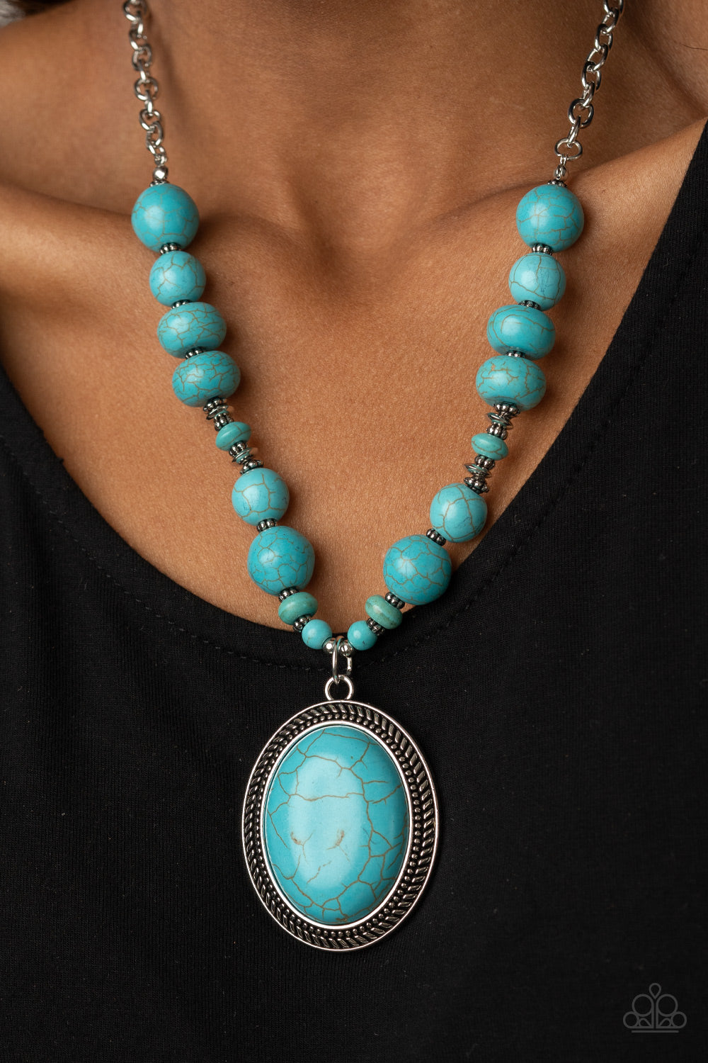 Open Door Jewelry - Home Sweet HOMESTEAD - Blue Necklace - Paparazzi Accessories