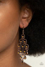 Load image into Gallery viewer, Open Door Jewelry - Chandelier Cameo - Copper Earrings - Paparazzi Accessories
