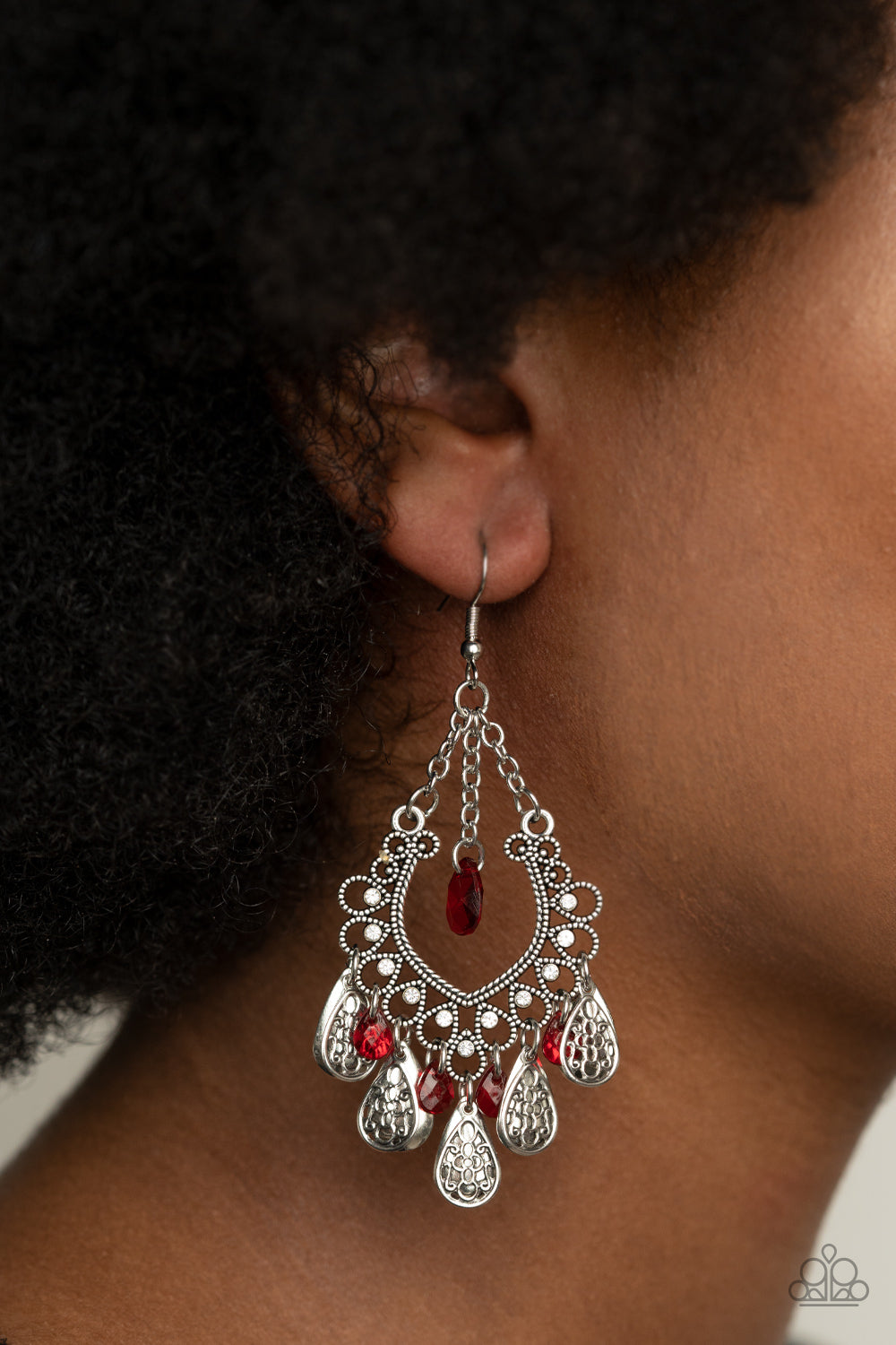 Open Door Jewelry - Musical Gardens - Red Earrings - Paparazzi Accessories