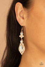 Load image into Gallery viewer, Open Door Jewelry - Fully Flauntable - Gold Earrings - Paparazzi Accessories
