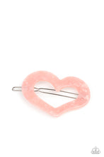 Load image into Gallery viewer, five-dollar-jewelry-heart-not-to-love-pink-hair clip-paparazzi-accessories
