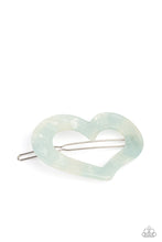 Load image into Gallery viewer, five-dollar-jewelry-heart-not-to-love-blue-hair clip-paparazzi-accessories
