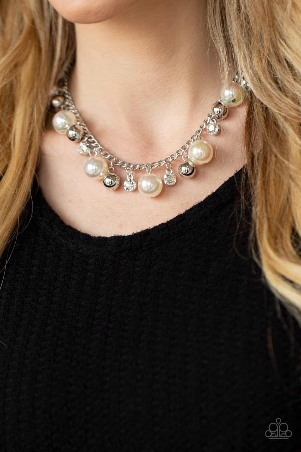 Open Door Jewelry - Galactic Gala - White Necklace - Paparazzi Accessories