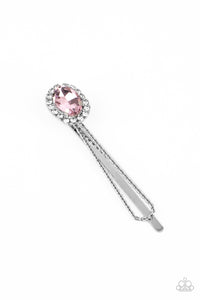 Open Door Jewelry - Gala Glitz - Pink Hair Clip - Paparazzi Accessories