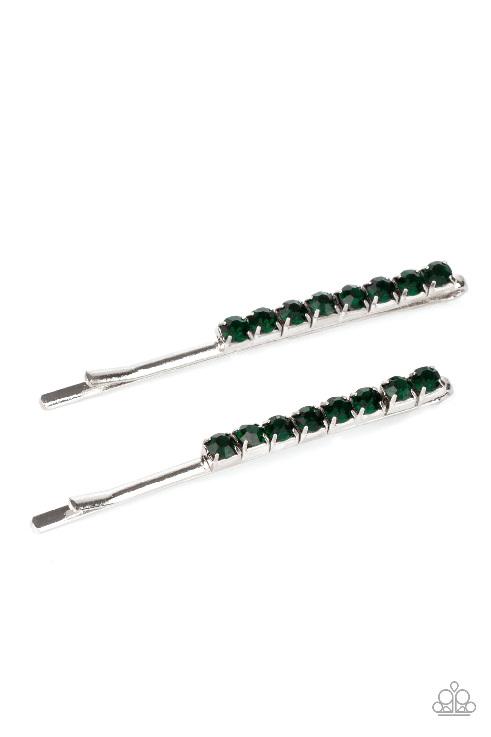 Open Door Jewelry - Satisfactory Sparkle - Green Hair Clip - Paparazzi Accessories