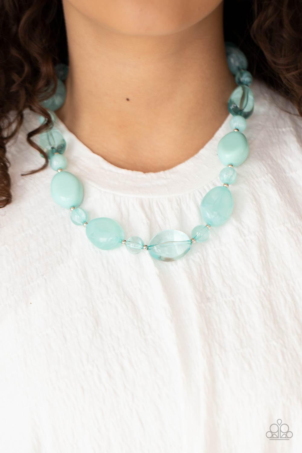 Open Door Jewelry - Staycation Stunner - Blue Necklace - Paparazzi Accessories