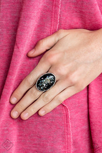 Open Door Jewelry - Glittery With Envy - Black Ring - Paparazzi Accessories