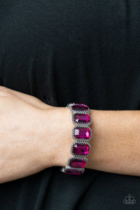 Open Door Jewelry - Studded Smolder - Pink Bracelet - Paparazzi Accessories