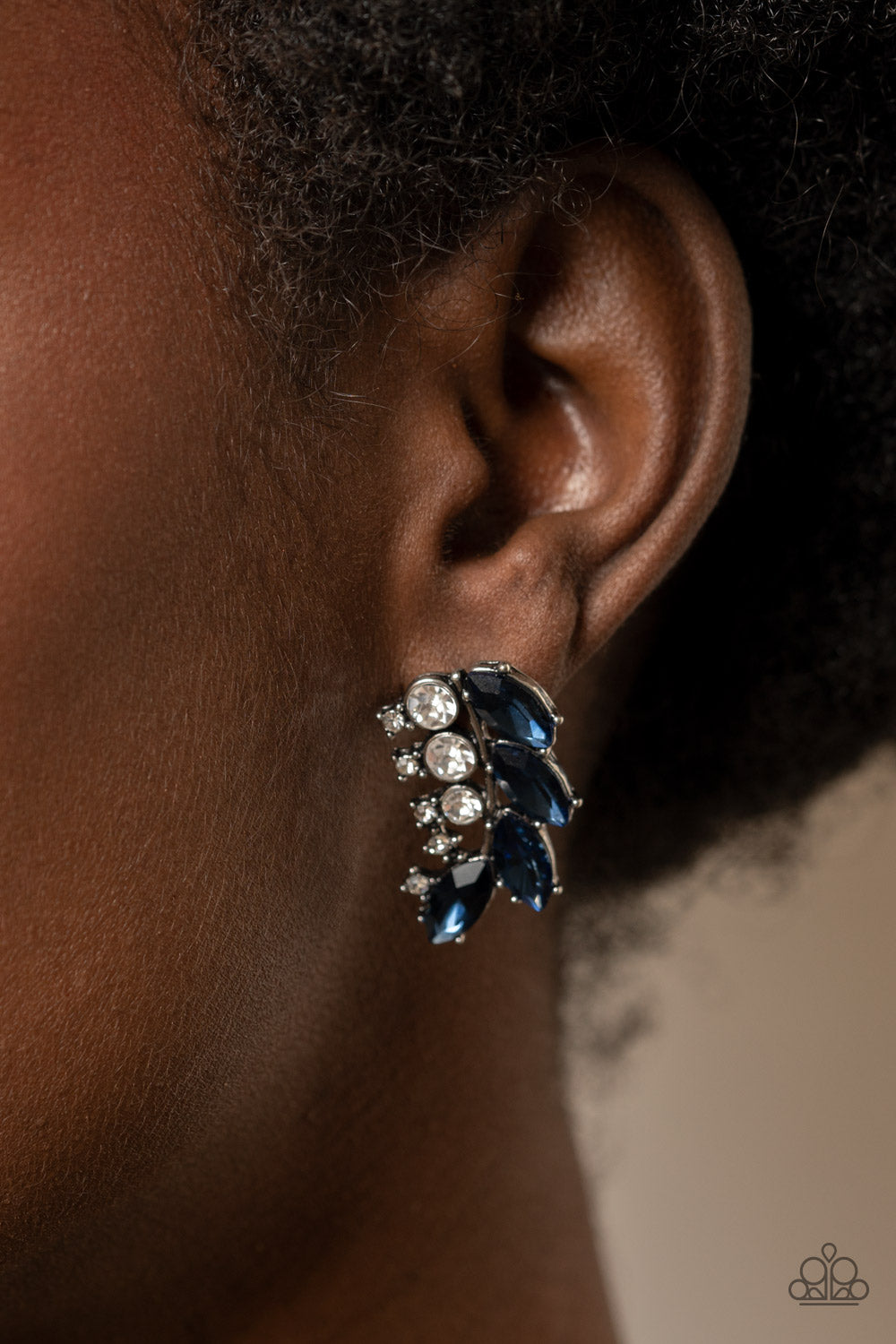 Open Door Jewelry - Flawless Fronds - Blue Post Earrings - Paparazzi Accessories