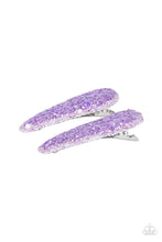 Load image into Gallery viewer, five-dollar-jewelry-sugar-plum-sparkle-purple-hair clip-paparazzi-accessories
