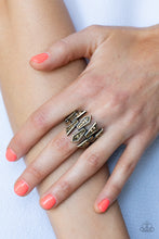 Load image into Gallery viewer, Open Door Jewelry - Juxtaposed Jewels - Brass Ring - Paparazzi Accessories
