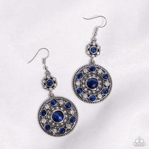 Open Door Jewelry - Party at My PALACE - Blue Earrings - Paparazzi Accessories