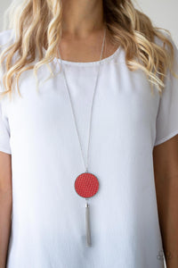 Open Door Jewelry - Wondrously Woven - Red Necklace - Paparazzi Accessories