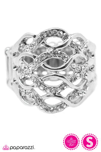 Open Door Jewelry - On The Airwaves - White Ring - Paparazzi Accessories